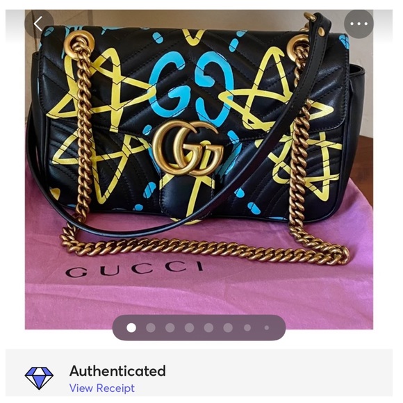 ☺️SOLD☺️AUTHENTIC GUCCI CROSSBODY QUILTED GHOST MARMONT MEDIUM BAG - Picture 13 of 13